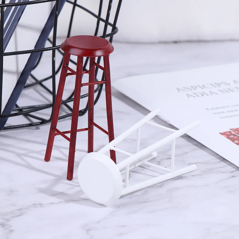 

Искусственный стул-стул на Высоких Ножках, модель мебели, игрушки для украшения кукольного дома 1/12, Миниатюрные аксессуары, 1 шт.