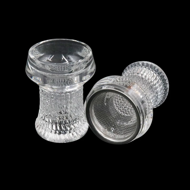 New High Quality Transparent Glass Hookah Bowls With Stainless Steel Screens Shisha Nargile Accessories