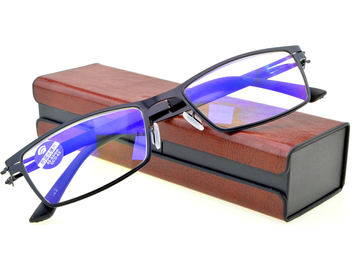 

Fullrim Black Business Reading Glasses Alloy Frame for Gentlemen Men Blue Light Blocking High Quality+1+1.5 +2.0 +2.5 +3 +4