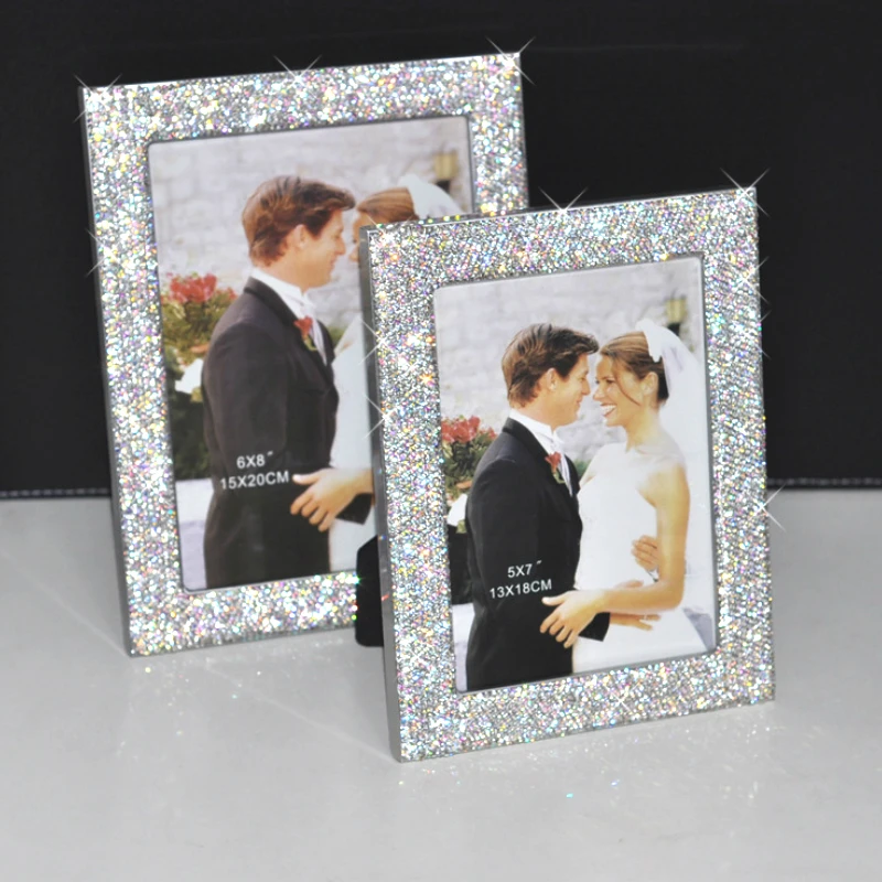 6/7/8 inch Crystal Rhinestone Photo Frame Personalized Styling Bling Frame Home Desk Decorration Sparkling Picture Frame