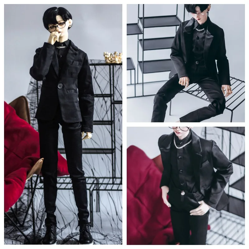 

1/4 1/3 Scale BJD Accessories Doll Clothes Black Suit Coat + Trousers for BJD/SD MSD SD13 SSDF ID75 Uncle.Doll not included C890