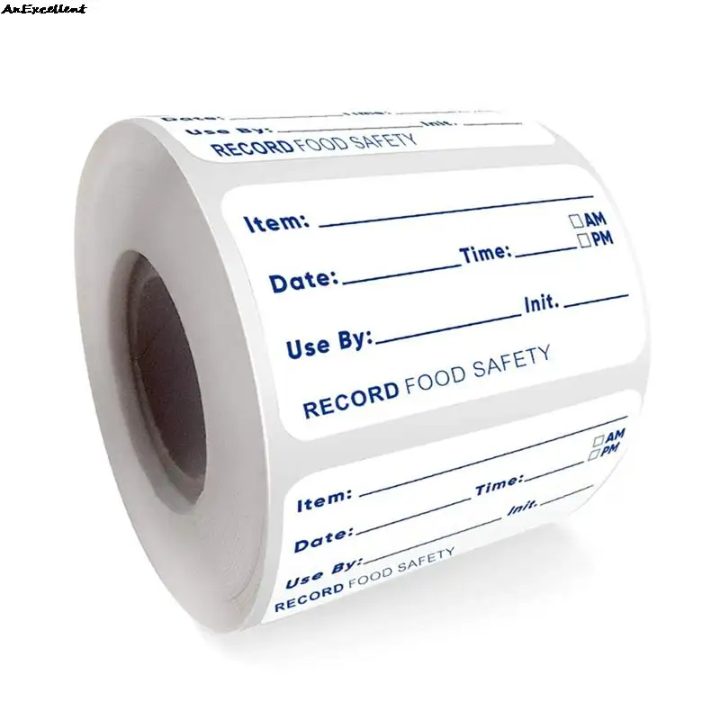 500pcs/roll For Refrigerator Freezer Food Storage Container Bag Jar Packing Sticker Kawaii Food Label Adhesive Film Pack Sticker