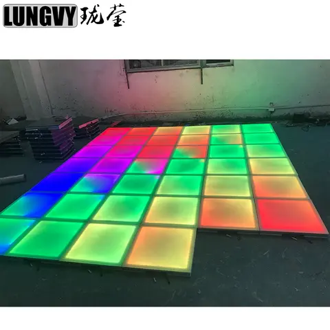 레인보우 RGB 인터랙티브 휴대용 LED 댄스 플로어, 패션 쇼 광장용 방수 LED 댄스 패널, 50cm x 50cm, 3IN1