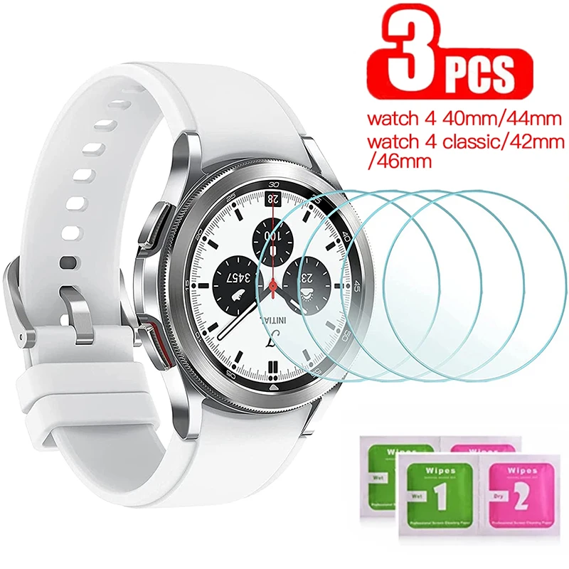 3Pcs Tempered Glass For Samsung Galaxy Watch 4 40mm 44mm Watch4 Classic 42mm 46mm Glass HD Clear Full Screen Protector Film