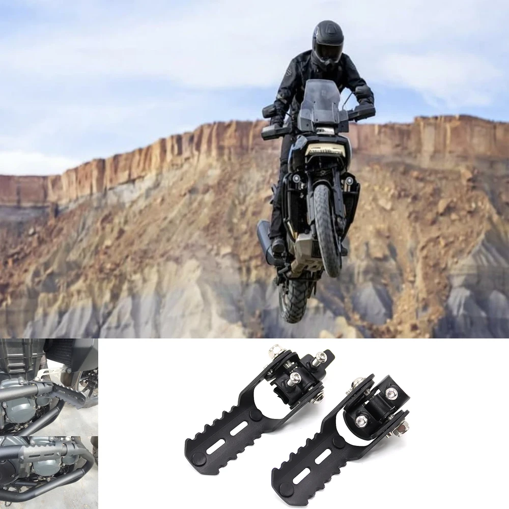 Motorcycle Highway Front Foot Pegs Folding Footrests Clamps 22mm 25mm For PAN AMERICA 1250 PA1250 PANAMERICA1250 2021