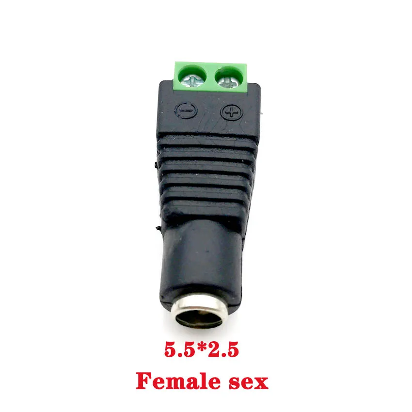 2 Stück weibliche + 2 Stück männliche DC-Stecker 5,5 x 2,1 mm 5,5 x 2,5 mm 3,5 x 1,35 mm Stromanschlussadapter für LED-Streifen – Detail 5