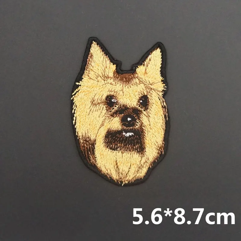 Cute Dog Animal Embroidered Iron-on Back Patches for Kids Clothes Pets Badge Stickers Garment Appliques