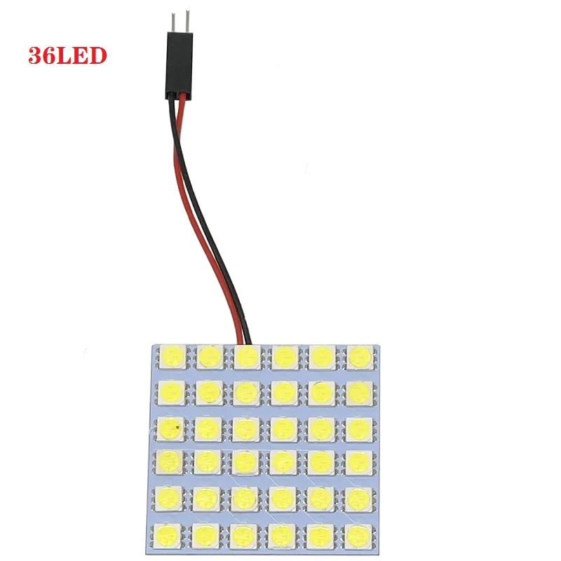 6 9 12 15 24 SMD 5050 LED Auto Panel Light Reading Dome Bulb Car Interior Roof Map Lamp T10 W5W C5W C10W Festoon 3 Adapter Base