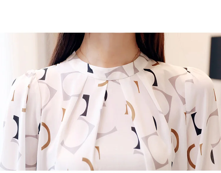 2020 Print Chiffon Blouse Women Shirts White Blouse Office Ladies Tops Blusas Mujer De Moda Womens Tops and Blouses 2480