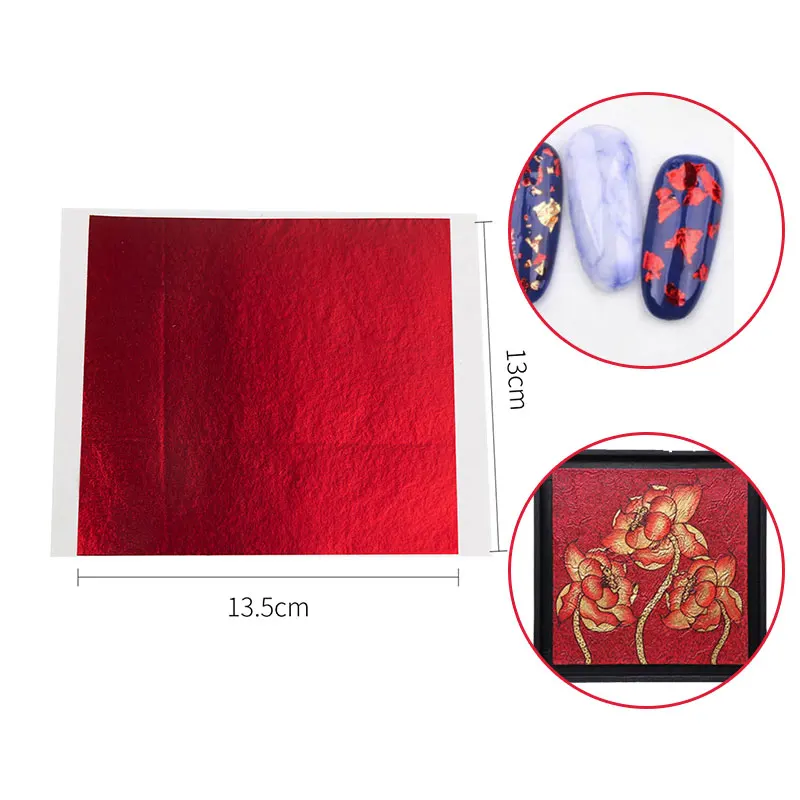 Feuille de papier rouge en feuille d'or 13x13.5cm, artisanat, meubles pour décorations d'ongles, peinture Pota, décor rétro, Scrapbooking