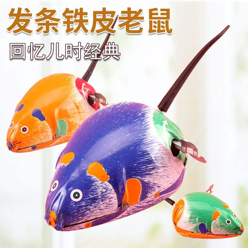 Nostalgic Clockwork Toys Baby Toys Classic Tin Frog Tin Bunny Tin Mouse Tin Tank Wind-up Tin Rooster