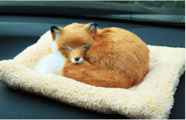 new real life yellow fox model plastic&furs simulation cute sleeping fox gift about 23x20cm xf2326