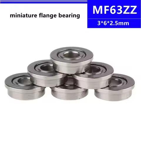 50pcs/100pcs/500pcs MF63ZZ LF630ZZ 3*6*2.5mm miniature flange deep groove ball bearing 3x6x2.5 mm MF63 MF63-2Z MF63Z