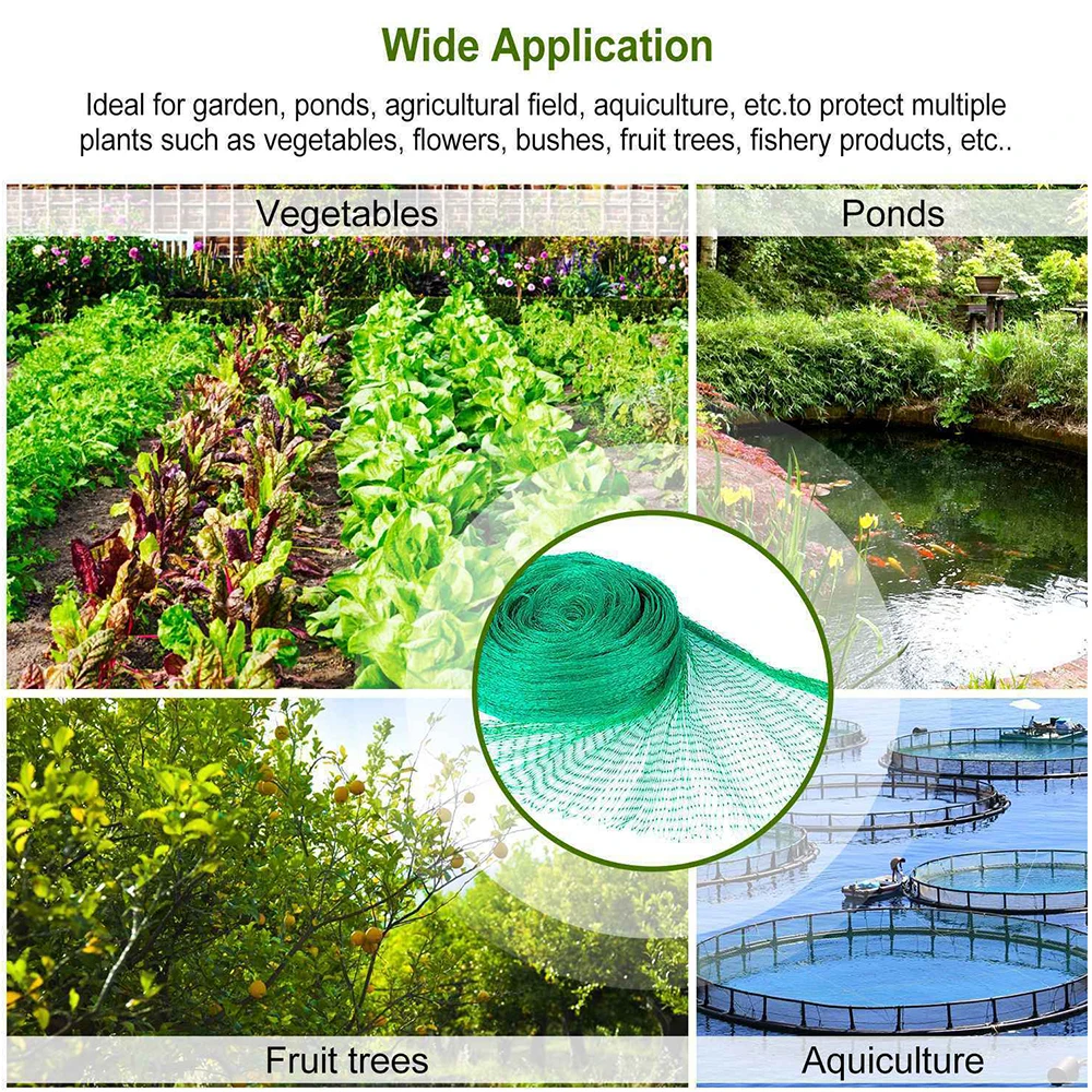 13x33ft Anti-bird Net Garden Netting Garden Mesh for pond protection,for Vegetable Fruit,farm ,for garden plants Protective Mesh