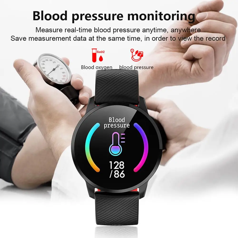 Round Screen Smart Watch Sports Activity Fitness Tracker Heart rate monitor Messages Call Reminder for iPhone XR XS X 8 Samsung