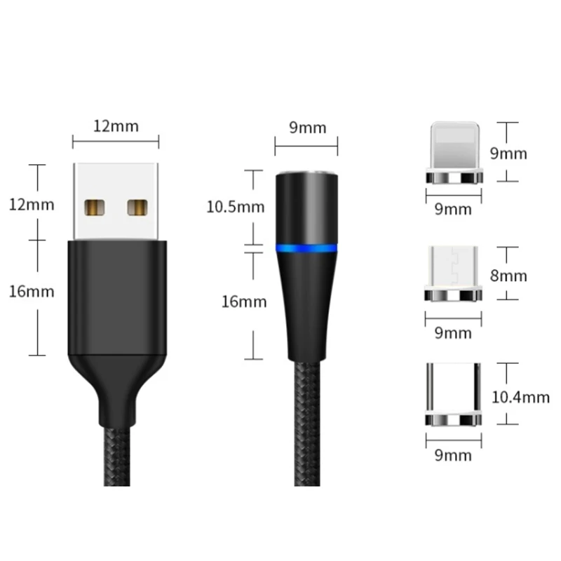 3A magnetyczny kabel Micro USB do iPhone 12 Xiaomi mi szybkie ładowanie danych przewód magnetyczny ładowarka USB typ C 1m kabel telefoniczny