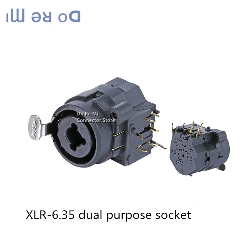 1pc XLR-6.35 Two-purpose Socket Card 6.5 Multi-purpose Block Canon 6.35 Combination jack Audio Two-purpose Block