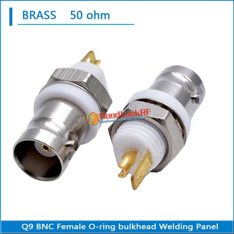 50 75 ohm Q9 BNC Female O-ring Bulkhead Washer Nut Plug solder cup Welding panel High-quality RF Connector Adapter