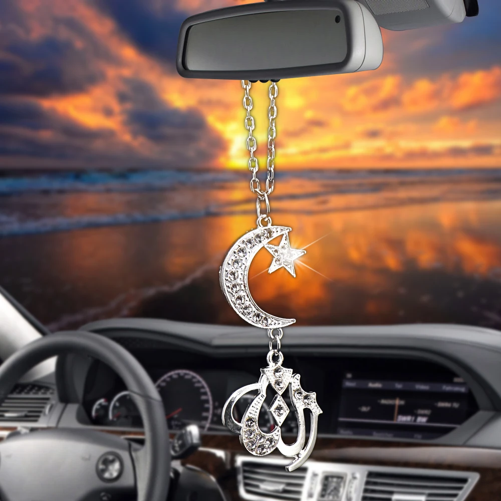 Creative Moon star-islam Car Pendant Ornaments Hanging Auto Interior Rear View Mirror Decoration Trim Accessory Car Accessories