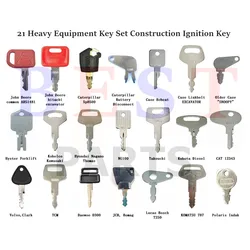 21 Keys Heavy Equipment Construction Key set For CAT KOBELCO KUBOTA Hitachi KOMATSU For JOHN DEERE Case-Bobcat JCB mustang