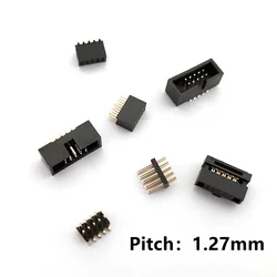 10PCS Spacing 1.27mm 2x5Pin IDC Box Header Shrouded Male Female PCB Receptacle Plug SMD Straight Through Holes Connector