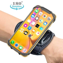 Wristband Running Phone Holder for iPhone 15 for Samsung for Huawei 180º Rotatable Sport Armband Workout Forearm Holder Jogging