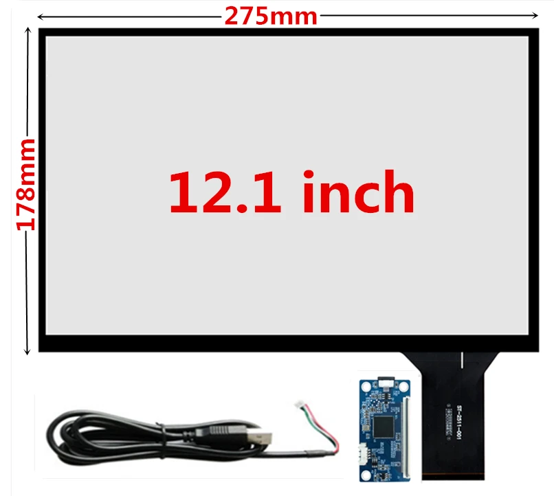 

12.1 Inch 275mm*178mm Raspberry Pi Tablet PC Industry Capacitive Touch Digitizer Touch Screen Panel Glass USB Driver Board