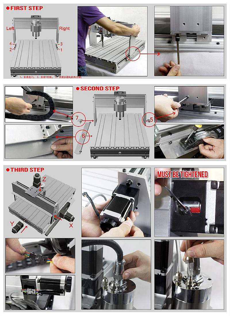 LY Desktop CNC 6040Z Engraving Machine 2200W Engraving area 575X380mm For PVC ABS PCB Wood Aluminum Work