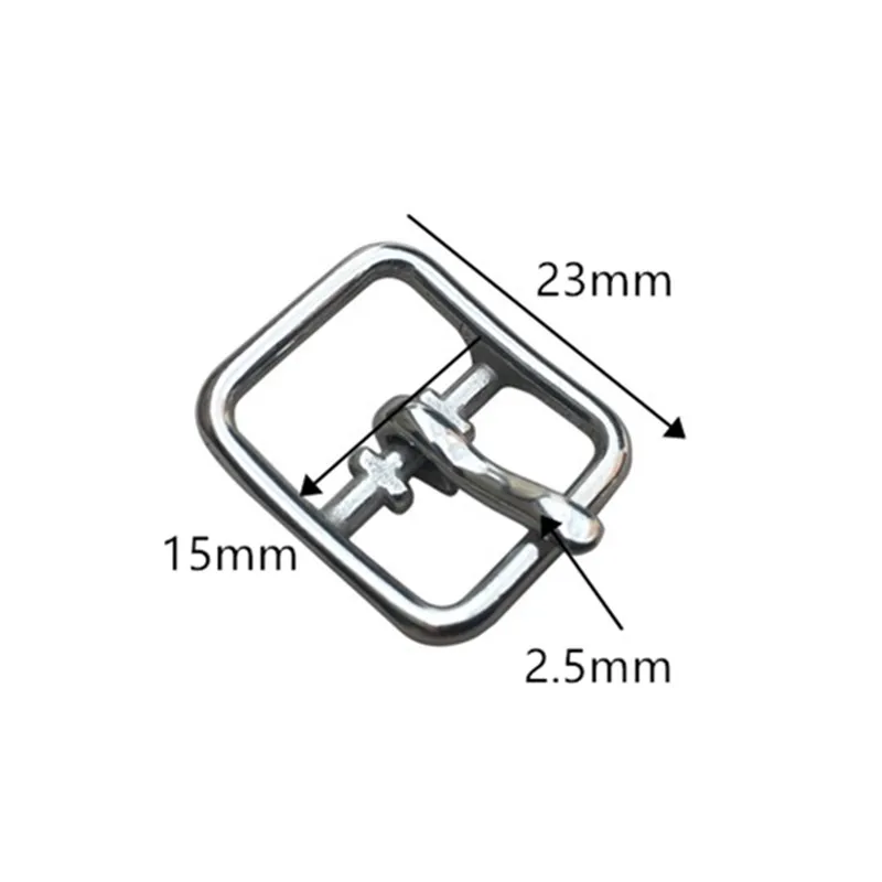 20pcs Stainless Steel Buckle Solid Shoes Strap Buckles Garment Bag Leather Metal Accessory 15mm