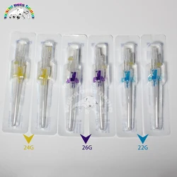 Disposable Dog Cat I. V. Cannula Animal Catheter Pet Catheters with Heparin Cap 22G 24G 26G Veterinary Tools