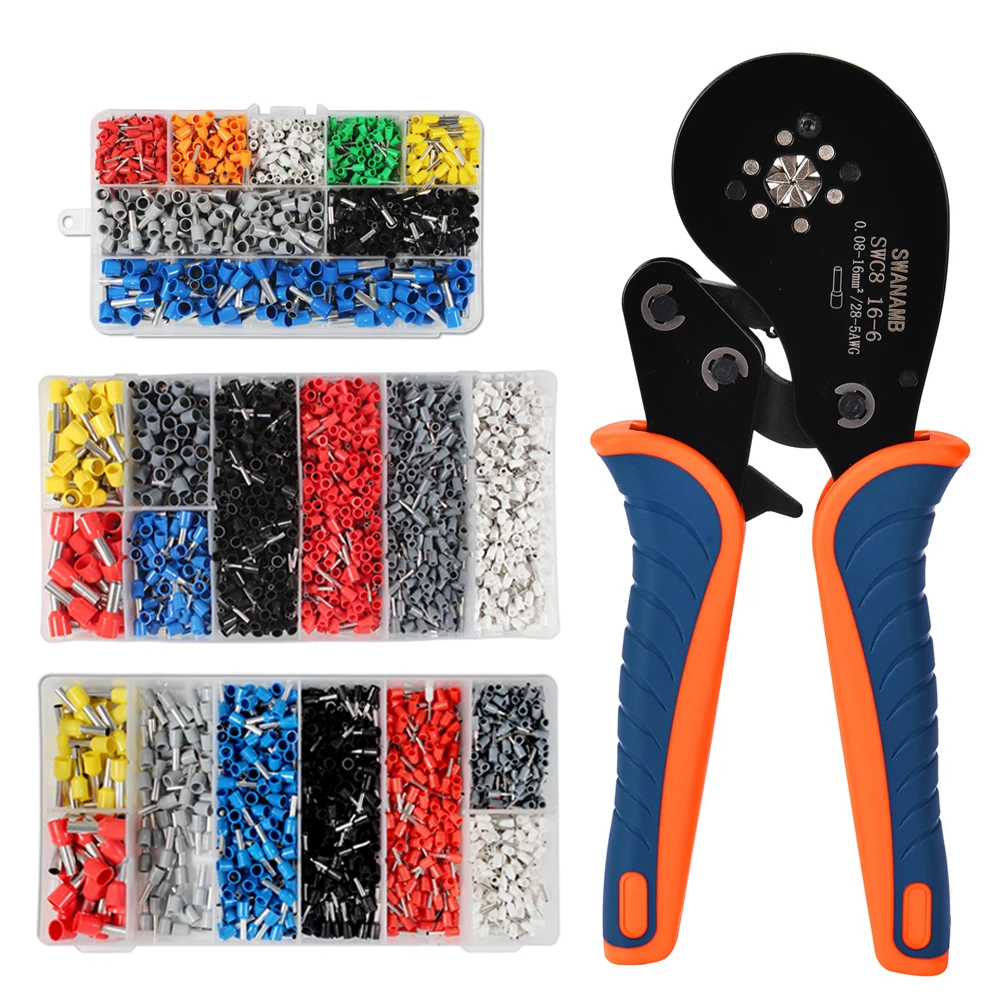 

Hexagonal Sawtooth Terminals Set Tube Bootlace VE&TE Terminals Hand Tools Electrician Crimper Max 16mm Crimping Pliers 16-6