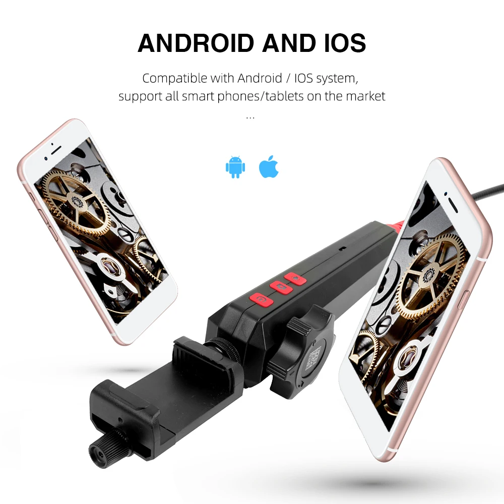 Top HD 1080P 6MM/8MM 180 derajat Steering Industrial Borescope kamera endoskopi mobil kamera inspeksi dengan 6LED untuk Iphone