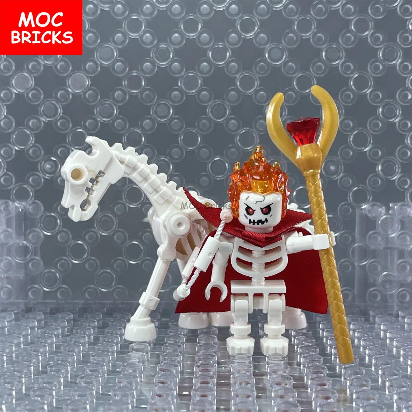 MOC Bausteine DIY Dunkle Magier-Gruppe Totenkopf Skelett Pferd Bauklötze Mini-Puppen Spielzeug für Kinder Geschenke – Detail 4