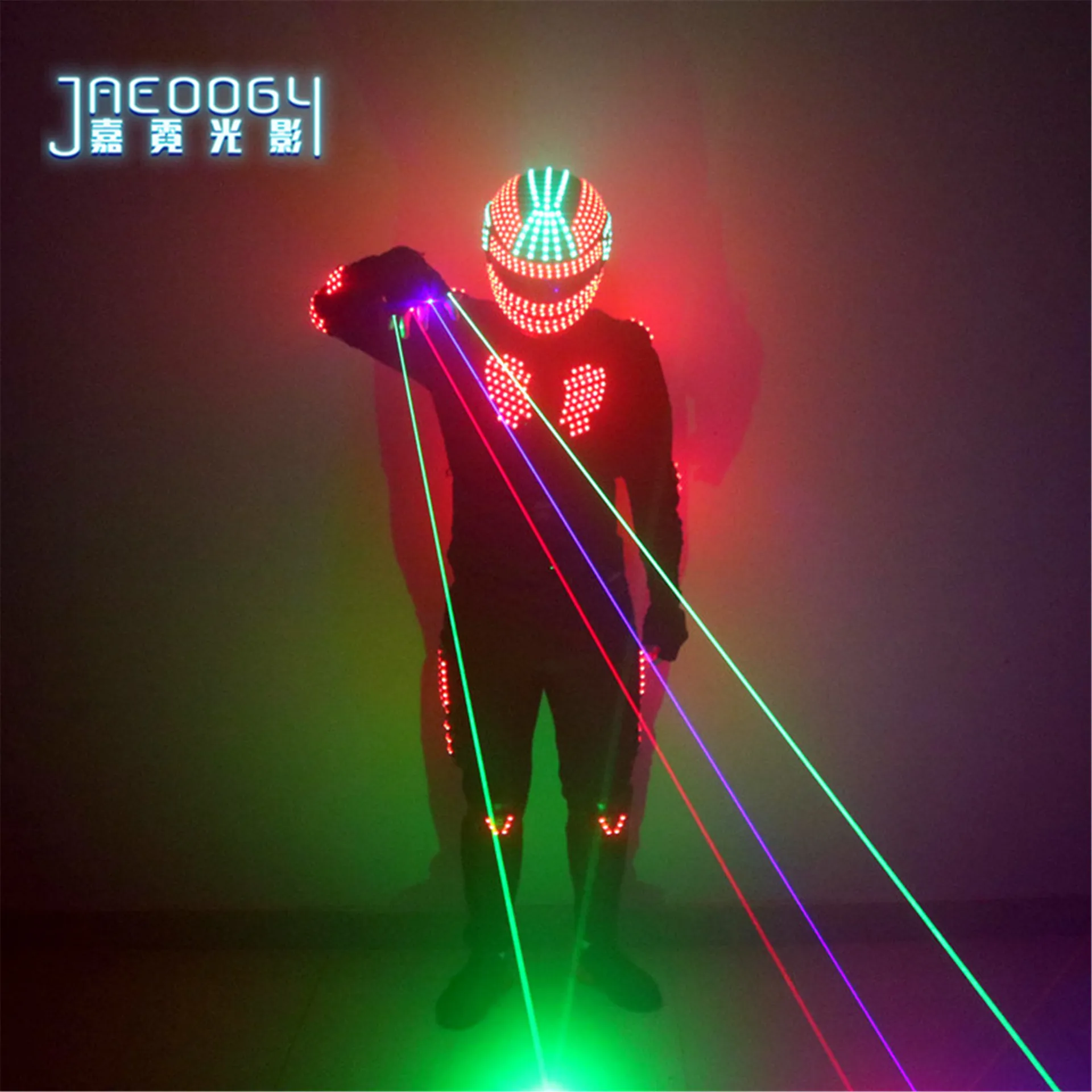 LED Robot Cosplay Costume for Men, RGB Glowing Jacket, Dancer Wearing Cosplay, Laser Gloves, Nightclub Party