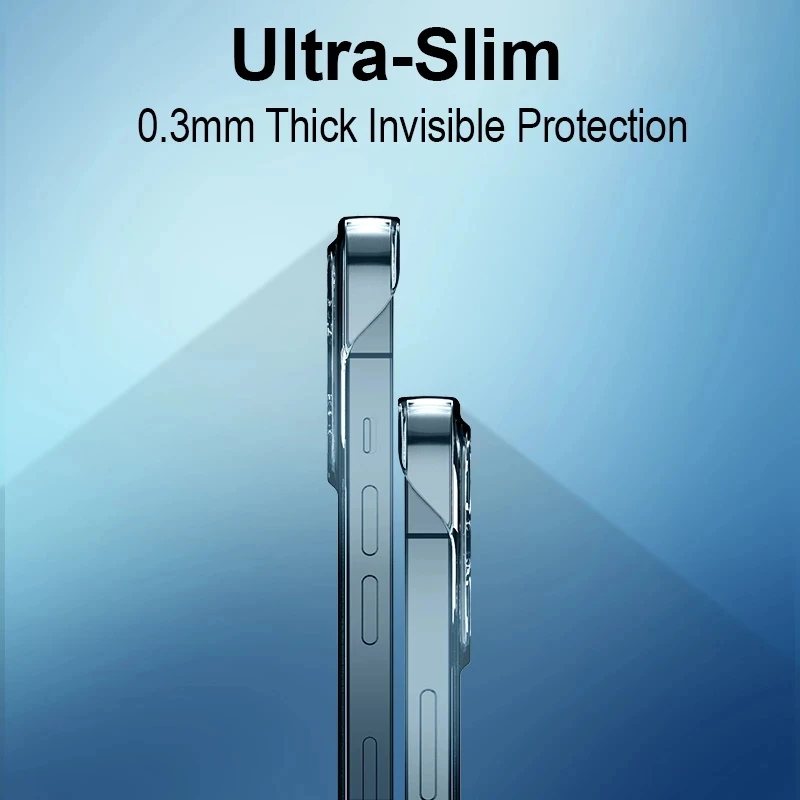 For iPhone 16 11 13 12 14 15 Pro MAX 12/13MINI XR SE 7 8 PLUS Frameless Camera Lens Protective Hard PC Shockproof Clear Case