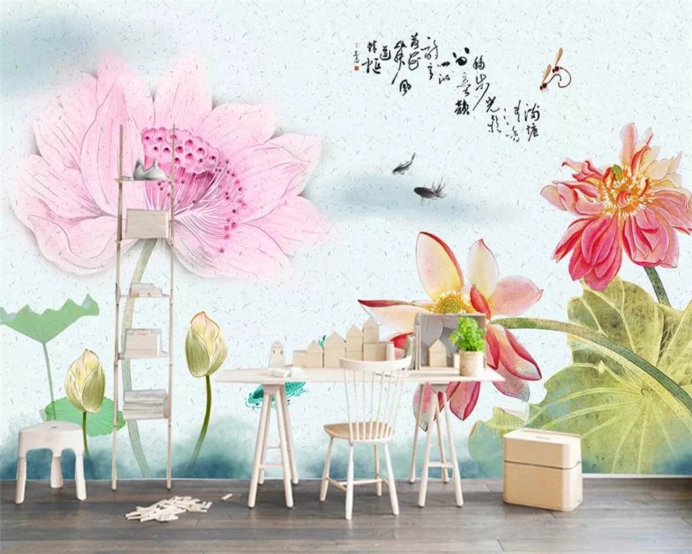 beibehang papel de parede Customized modern classic wallpaper new Chinese ink landscape garden TV sofa background  wall paper