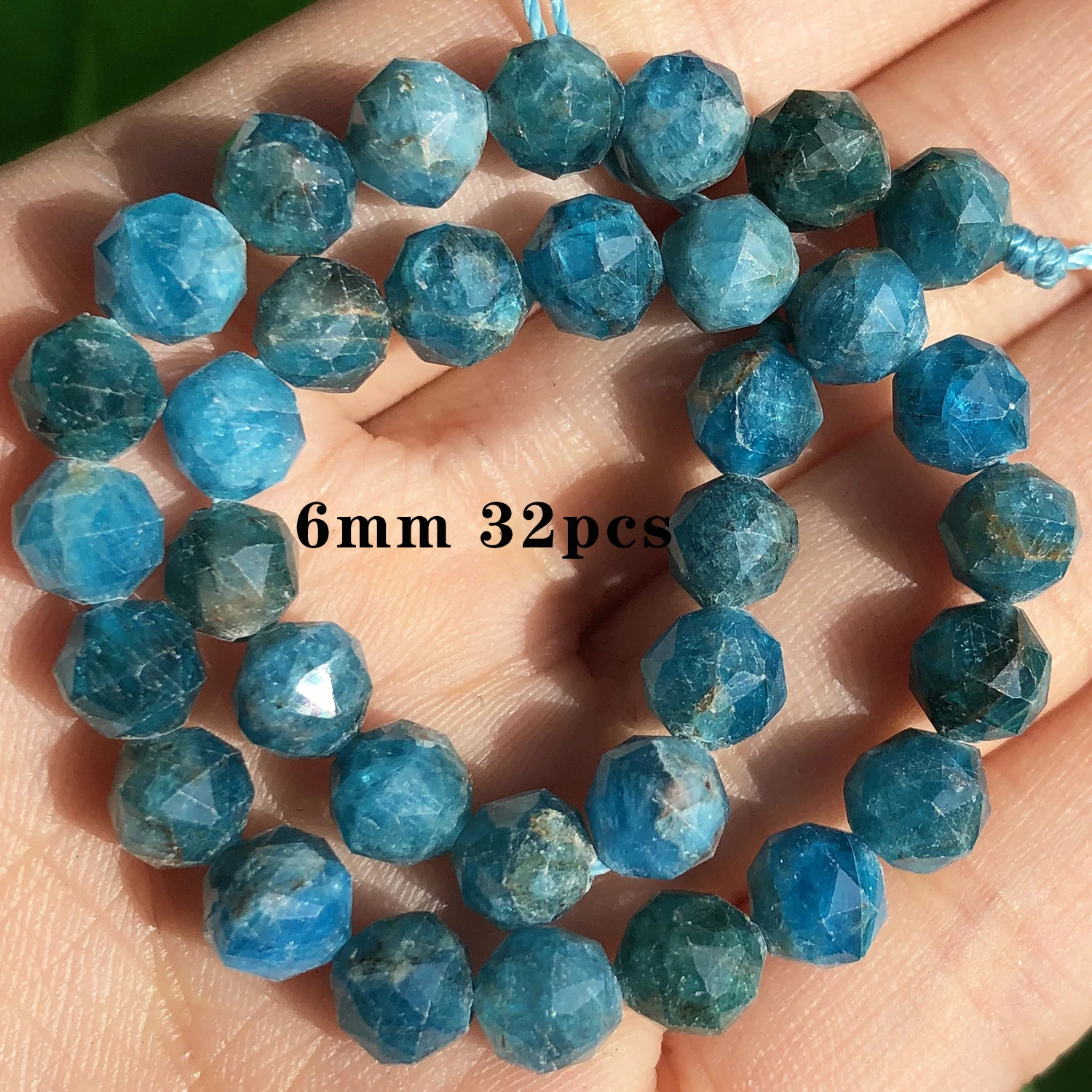Natuursteen Blauwe Apatiet Gem Kralen Ronde Onregelmatige Facet Rondelle Losse Kralen Voor Sieraden Maken Diy Armbanden Accessoires