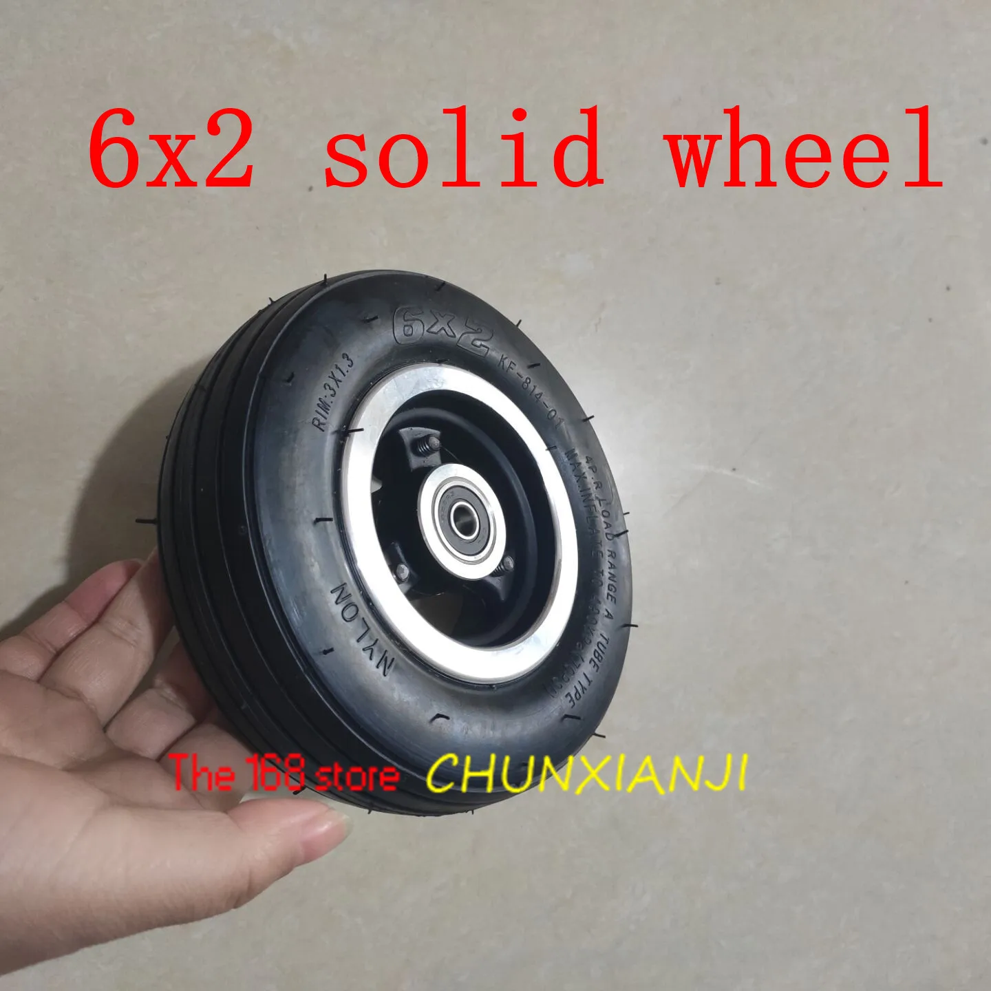 Good Quality 6 Inch Electric Scooter Wheel 6x2 Solid Tire Metal Hub for Trolley Cart