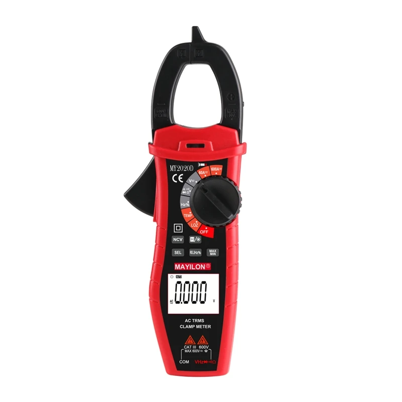 MY2020D Clamp Multimeter 6000 Counts Auto Range LCD Digital AC/DC Current Voltage Capacitance Frequency Resistance Temp Meter