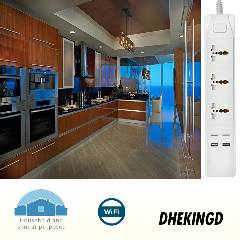 Wifi Smart Power Strip uniwersalne 3 gniazda 2/4USB stacja ładująca praca z Alexa Google Home IFTTT UK/AU/EU/Adapter amerykański wtyczki