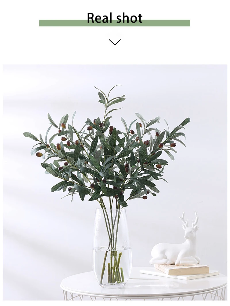 Künstliche Pflanzen, olivgrüne Blätter, Äste, Neujahr, Obst, Foto-Requisiten, Zuhause, Zimmer, Hochzeit, Outdoor, Innenbereich, Dekoration, Geschenk, Seide – Detail 5