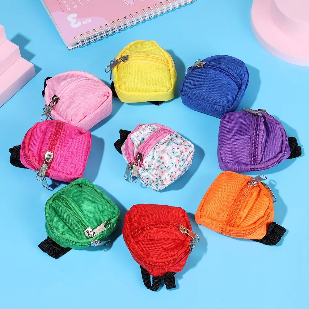 Cute Small Backpacks for 1/6 BJD Dolls Mini Zipper Doll School Bags Doll Accessories Toy Rucksack Doll Travel Case