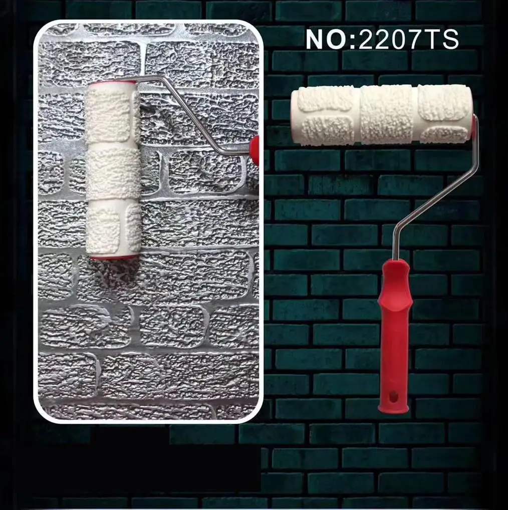 Nuovo pennello a rullo da 8 pollici disegna gomma fai da te pittura maniglia strumento timbro rullo decorativo decorazione della parete del cilindro