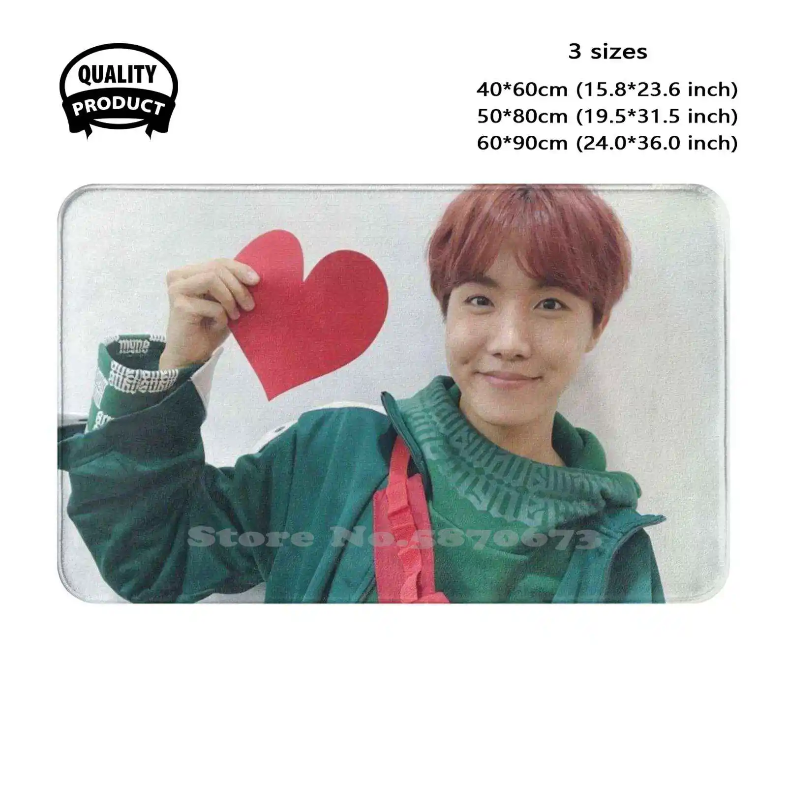 Heart Selca J-Hope Soft Cushion Home Carpet Door Mat Car Rug Boys You Never Walk Alone Park Jimin J Hope Jhope Hoseok Rap