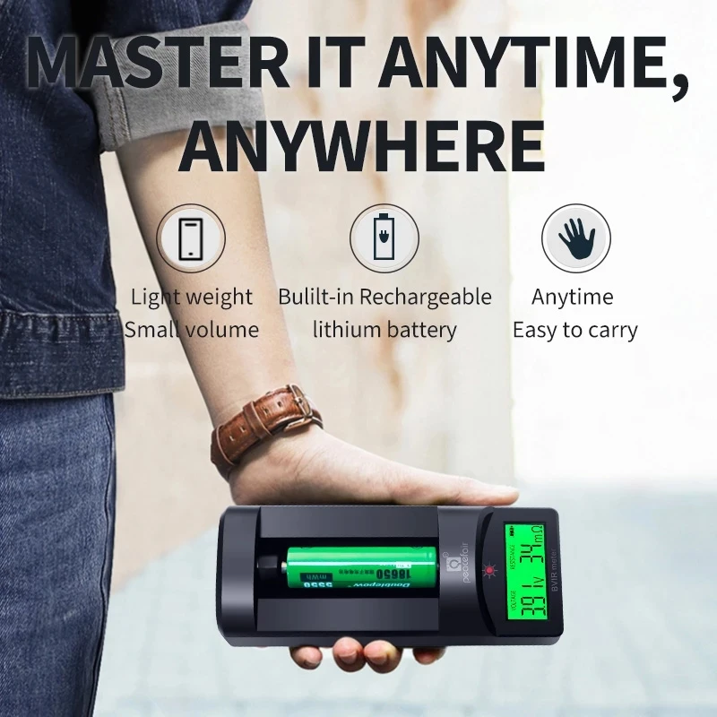 Nuovo voltmetro portatile ricaricabile LCD batteria resistenza interna SOC Meter per batterie alcaline al litio 18650