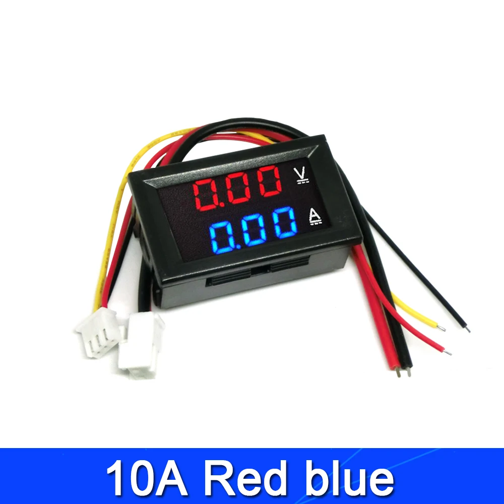 Mini amperometro voltmetro digitale DC 100V 10A pannello Amp Volt voltmetro corrente Tester rivelatore 0.56 "doppio Display a LED Auto Auto