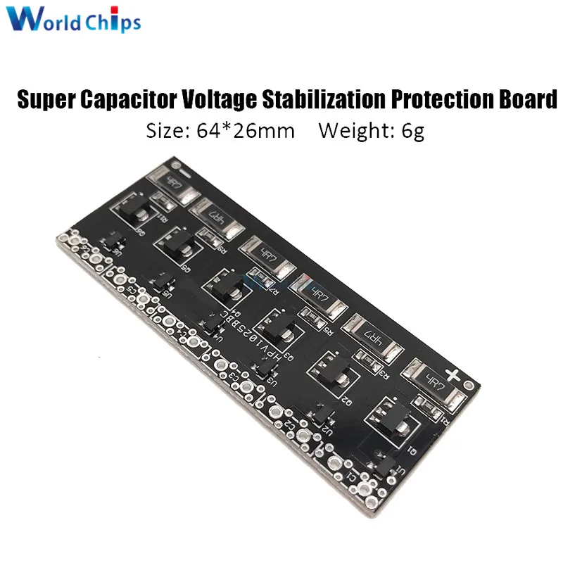 2.5V -2.7V 1F -10F Capacitor Protection Board 6PCS Single Row Super Farad Capacitor Balancing Protection Board Module