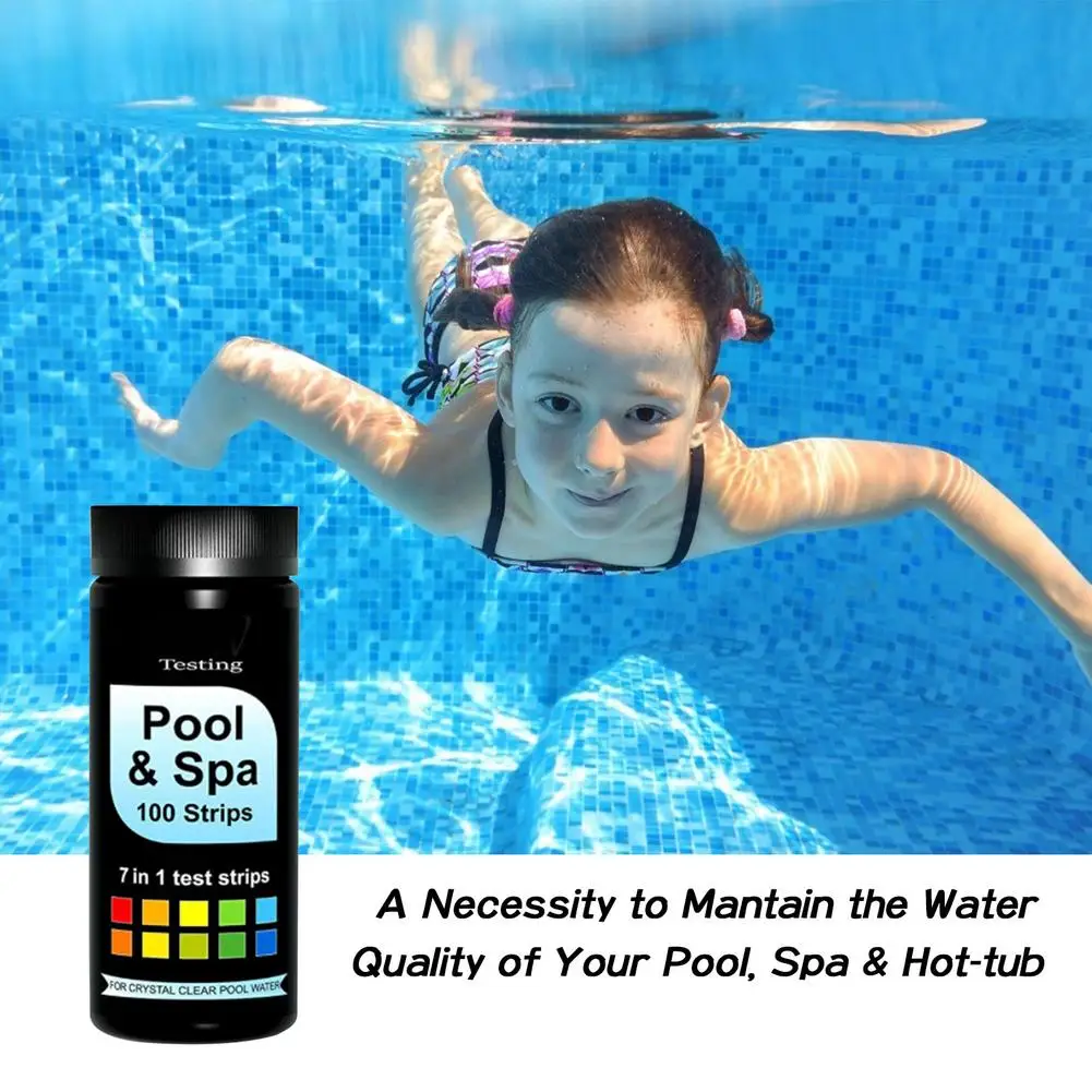 7 In 1 Pool Water Test Strips Water Quality Testing Kit Swimming Pool And Spa Test Strips For Detecting PH Chlorine Bromine To