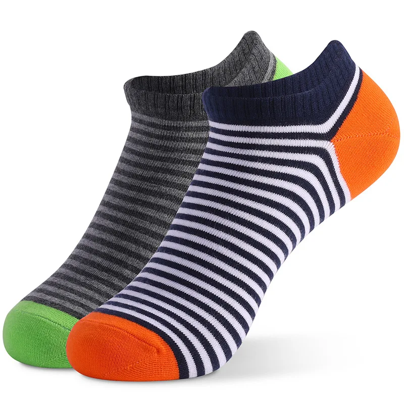 5 Pairs/ Lot Large Size Men's Socks Spring Summer Sports Breathable Fitted Striped Patchwork Ankle Socks Gifts for Men Meias