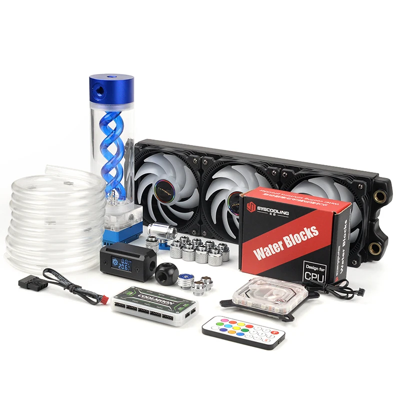 Syscooling PC Water Cooling Kit 360mm radiator DIY liquid cooling soft tube system with 5V RGB lights support  AMD/intel CPU